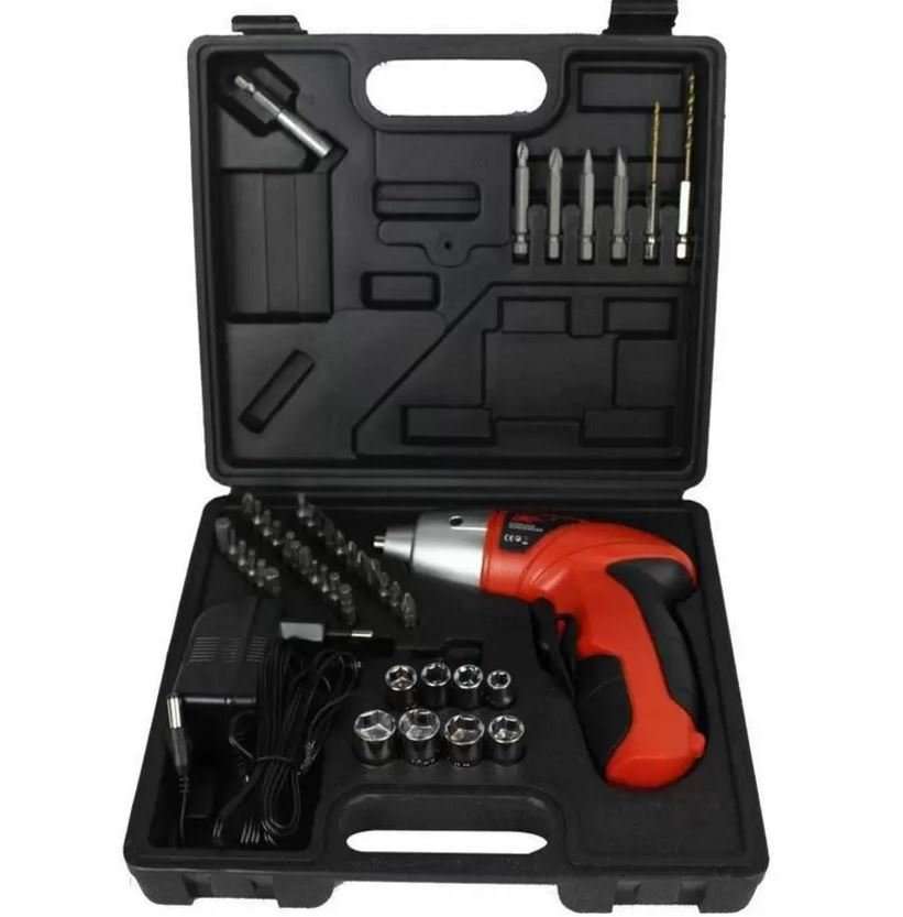 45 Piece Cordless Rechargeable Electric Drill & Screwdriver Set in Carry Case