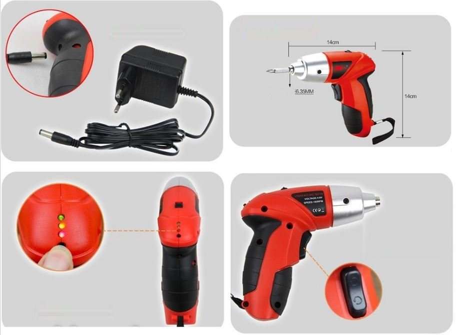 45 Piece Cordless Rechargeable Electric Drill & Screwdriver Set in Carry Case