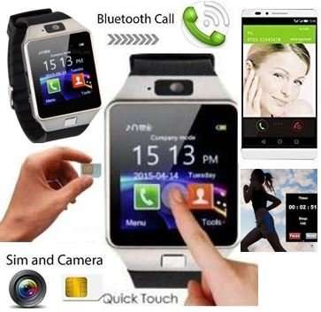 Smart Watch Phone -  SIM CARD, Bluetooth, Camera, Sleep Monitor, SD Card, MP3 etc. - Silver