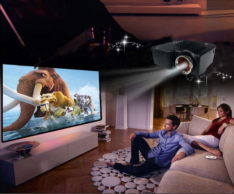 HD LED Multimedia Projector & Home Theater Cinema & Remote - AV, TV, VGA, HDMI, USB, SD, WTC