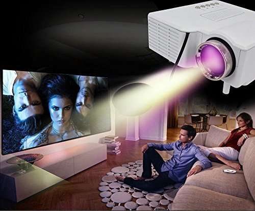 HD 1080P LED Multimedia Projector & Home Theater Cinema & Remote - AV, TV, VGA, HDMI, USB, SD, WTC