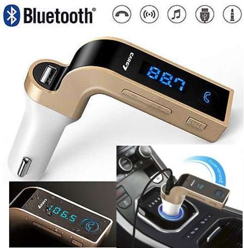 LED Bluetooth Car Kit, Charger FM Transmitter With MP 3, Handsfree Calls, Dual USB For Phone, Tablet