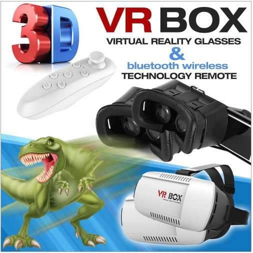 3D VR BOX 2 With Head Mount,  PLUS Multi Functional Wireless Bluetooth Controller