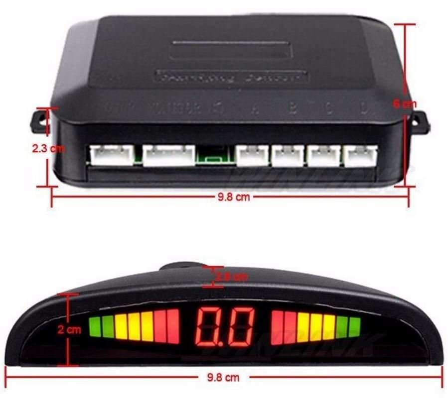 Rear Park Distance Control Kit - Include Control Box, LED Display Indicator & 4 Parking Sensors