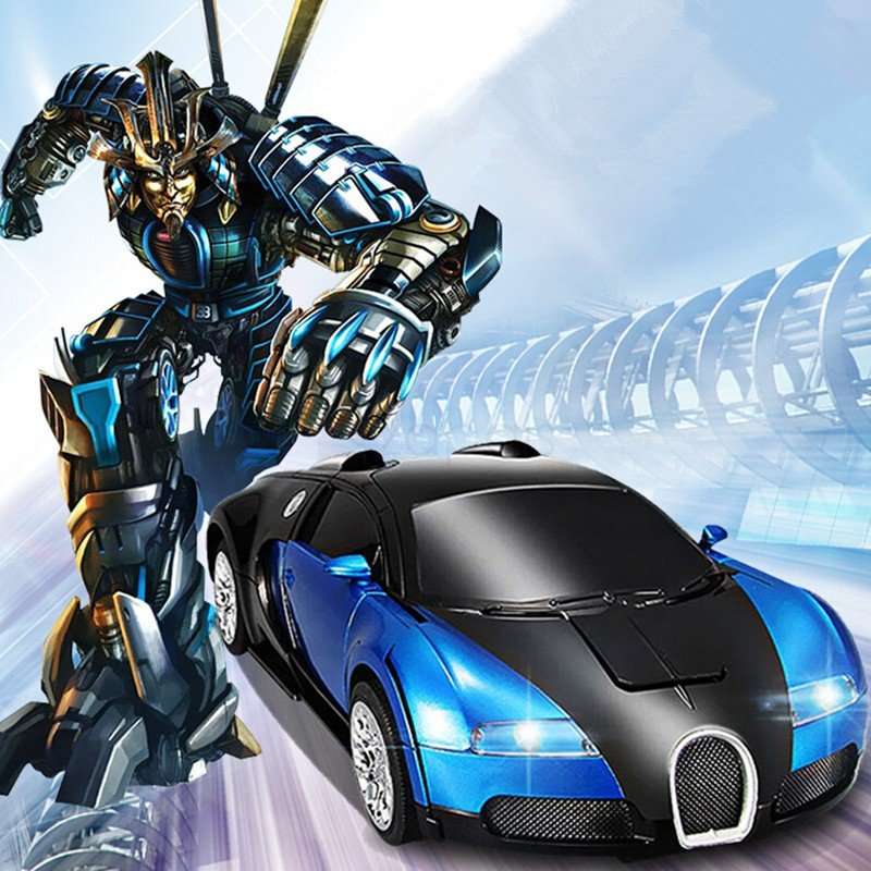 Large Buggati Remote Control TRANSFORMER Robot Car, Transforms in 1 Button - With Music & Lights
