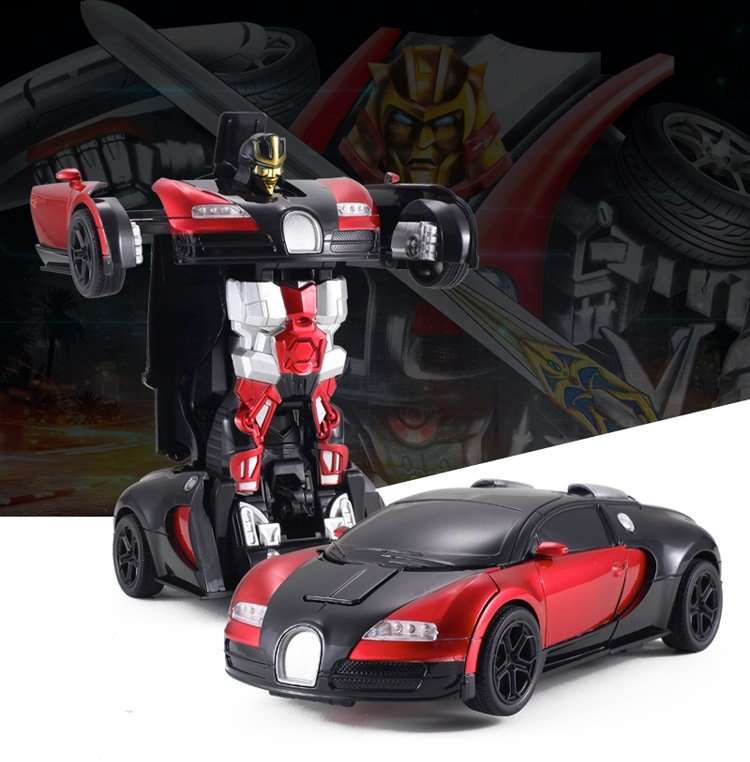 Large Buggati Remote Control TRANSFORMER Robot Car, Transforms in 1 Button - With Music & Lights