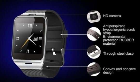 Smart Watch Phone, SIM CARD, Bluetooth, Camera, Sleep Monitor, SD Card, MP3, Pedometer etc.