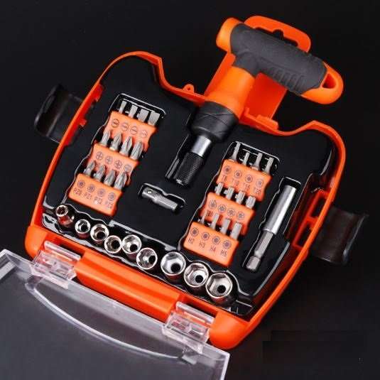 Professional 36 Piece Ratcheting T Handle Precision Screwdriver & Socket Set