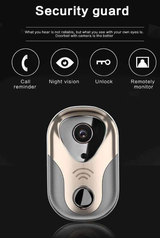 HD Visual Video Intercom WIFI Door Bell - Wireless, Wide Angle View, Camera and Many More....