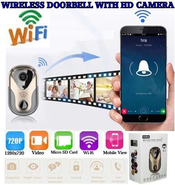 HD Visual Video Intercom WIFI Door Bell - Wireless, Wide Angle View, Camera and Many More....