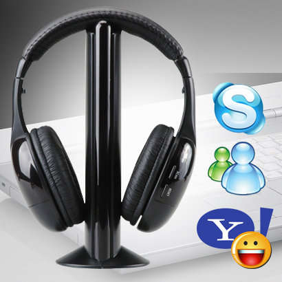 5 IN 1 Wireless Headphones - MP3 / MP4, PC, TV, CD, FM Radio