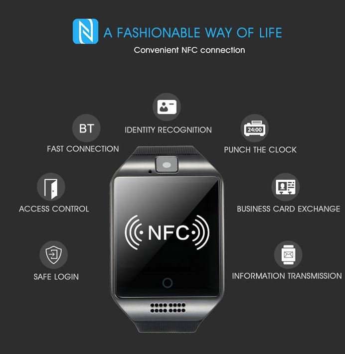 Q18 Smart Watch Phone, SIM CARD, Bluetooth, Camera, Sleep Monitor, SD Card, Pedometer etc.