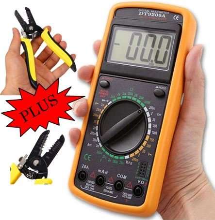 COMBO DEAL - LCD Display Digital Multimeter AC DC Voltage PLUS Wire Stripper Tool