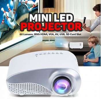 HD 1080P LED Multimedia Projector & Home Theater Cinema & Remote - AV, TV, VGA, HDMI, USB, SD, WTC