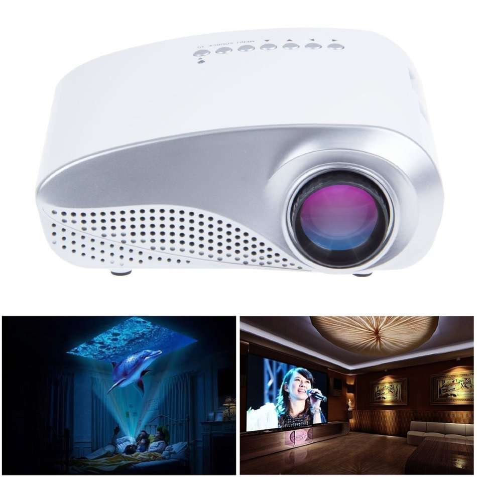 HD 1080P LED Multimedia Projector & Home Theater Cinema & Remote - AV, TV, VGA, HDMI, USB, SD, WTC