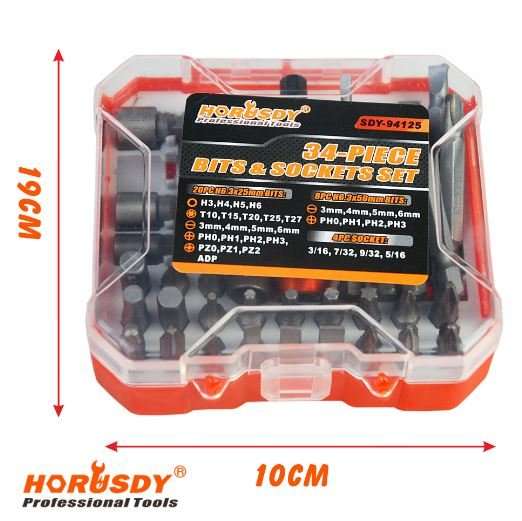 34 Piece Screwdriver Bits & Socket Set - Horusdy Professional & Quality Tools