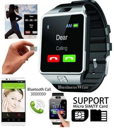 Smart Watch Phone -  SIM CARD, Bluetooth, Camera, Sleep Monitor, SD Card, MP3 etc. - Silver