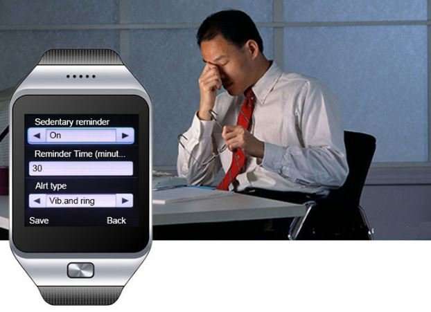 Smart Watch Phone -  SIM CARD, Bluetooth, Camera, Sleep Monitor, SD Card, MP3 etc. - Silver