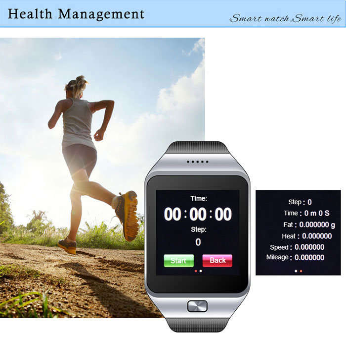 Smart Watch Phone -  SIM CARD, Bluetooth, Camera, Sleep Monitor, SD Card, MP3 etc. - Silver