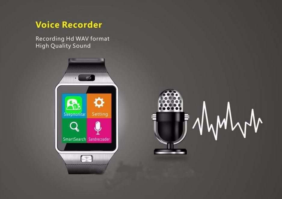 Smart Watch Phone -  SIM CARD, Bluetooth, Camera, Sleep Monitor, SD Card, MP3 etc. - Silver