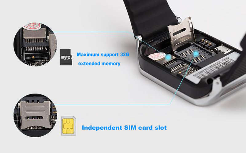 Smart Watch Phone -  SIM CARD, Bluetooth, Camera, Sleep Monitor, SD Card, MP3 etc. - Silver