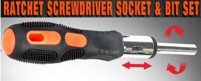 31 Piece Ratchet Screwdriver & Bit Set - Professional 360 Degree Rotating Ratchet Wheel