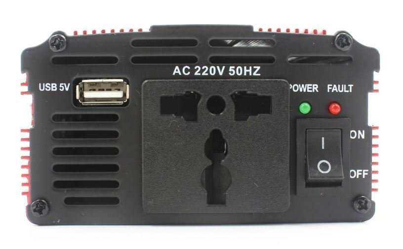 500W Power Inverter 12V DC to 220V AC With USB Ports, Battery Clips & Lighter Plug