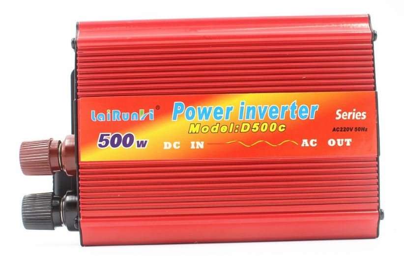 500W Power Inverter 12V DC to 220V AC With USB Ports, Battery Clips & Lighter Plug