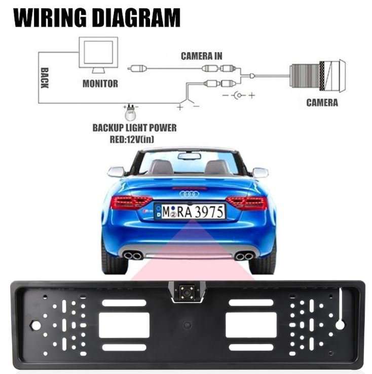 Waterproof Night Vision HD LED Number Plate Holder With Camera For Reversing and Parking