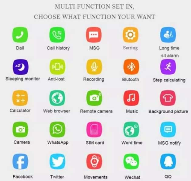 Professional Smart Watch Phone, SIM CARD, Bluetooth, Camera, Sleep Monitor, SD Card, Pedometer etc.