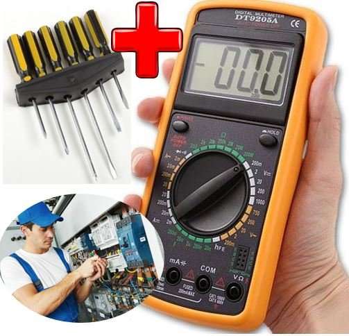 COMBO DEAL - LCD Display Digital Multimeter AC DC Voltage PLUS 6 Piece DIY Screwdriver Set