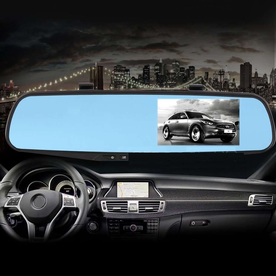 170 Degree Wide Angle Rear View Mirror Camera, Support SD Card, Motion Detection, Loop Recording ...