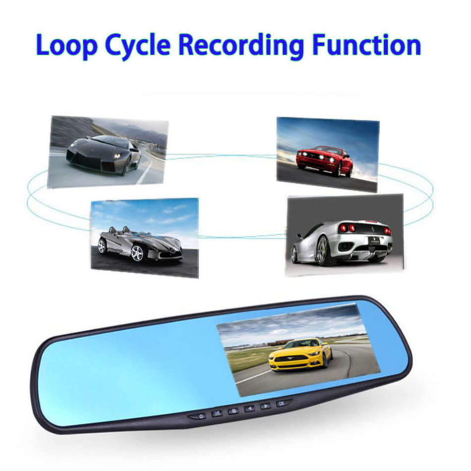 170 Degree Wide Angle Rear View Mirror Camera, Support SD Card, Motion Detection, Loop Recording ...