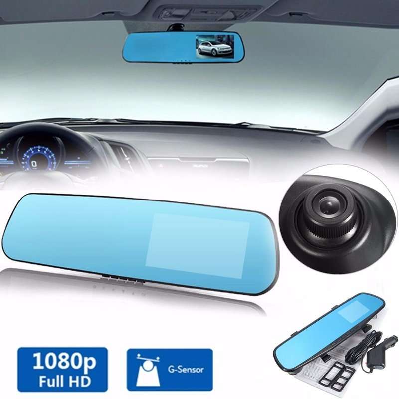 170 Degree Wide Angle Rear View Mirror Camera, Support SD Card, Motion Detection, Loop Recording ...