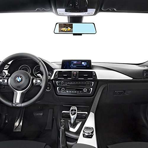 170 Degree Wide Angle Rear View Mirror Camera, Support SD Card, Motion Detection, Loop Recording ...