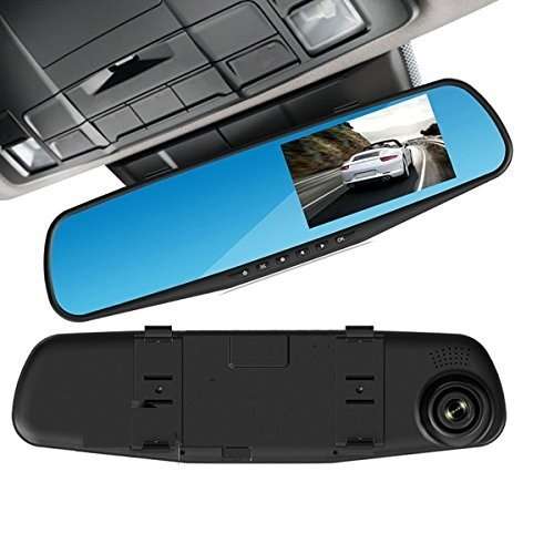 170 Degree Wide Angle Rear View Mirror Camera, Support SD Card, Motion Detection, Loop Recording ...