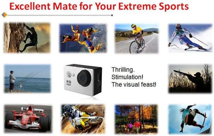 HD Action Sport DVR & Camera - Waterproof, LCD Screen, Side Helmet Mount, Waterproof Casing..