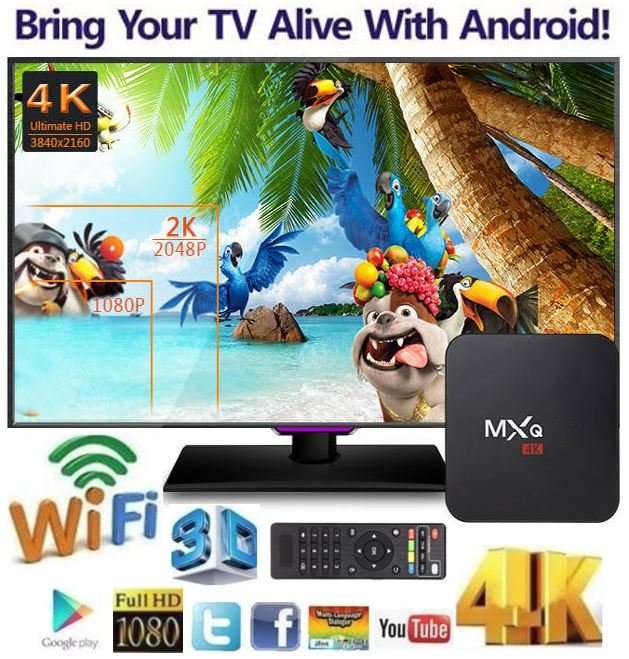 Android TV BOX - MXQ-4K, Quad Core, HDMI - Turns Your TV Into a Smart Media Center