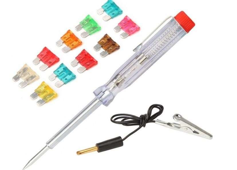 COMBO DEAL - LCD Display Digital Multimeter AC DC Voltage PLUS 10 Piece Fuses & Tester Pen Set