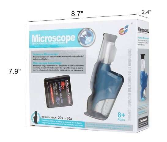 20x - 60x Educational Children's Portable LED Microscope Kit