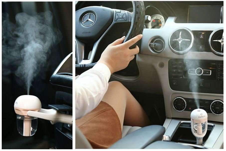 180 Degree, 12V Car Humidifier Aromatherapy With USB Charger to Charge Your Phone & Devices