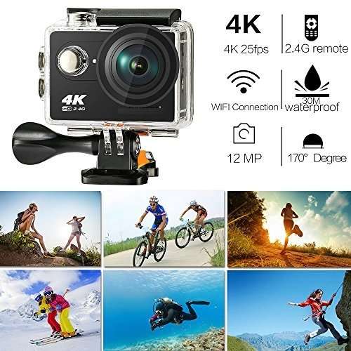 4K Ultra HD WIFI Action Sport DVR & Camera With REMOTE- HDMI, Waterproof, 170 Degree & More