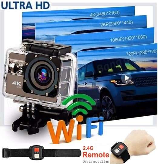 4K Ultra HD WIFI Action Sport DVR & Camera With REMOTE- HDMI, Waterproof, 170 Degree & More