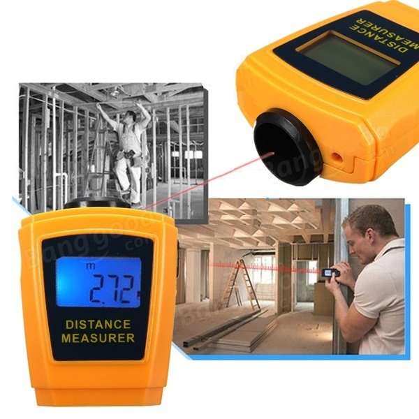 Ultrasonic Laser Distance Meter - Metric or Imperial Measurement With Area & Volume Calculation