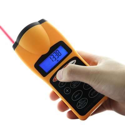 Ultrasonic Laser Distance Meter - Metric or Imperial Measurement With Area & Volume Calculation
