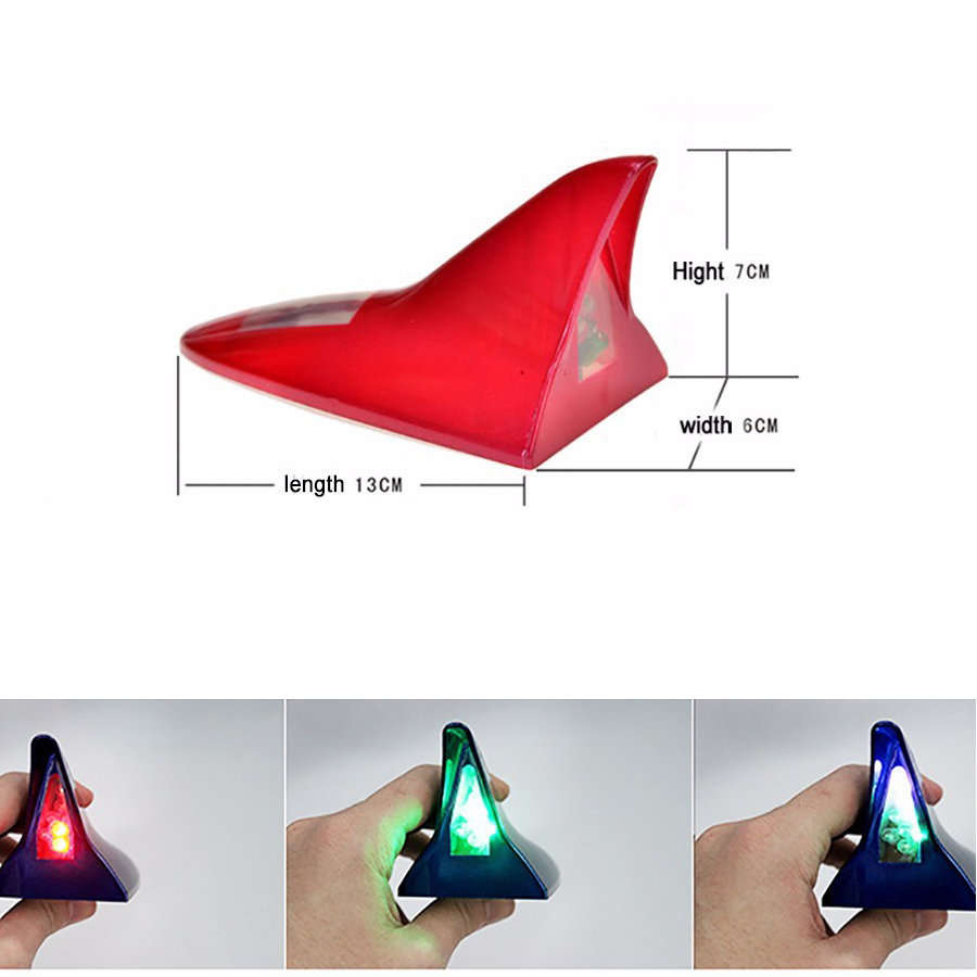 LED SOLAR Shark Fin Anti-Collision Tail Light Available in Silver or Black