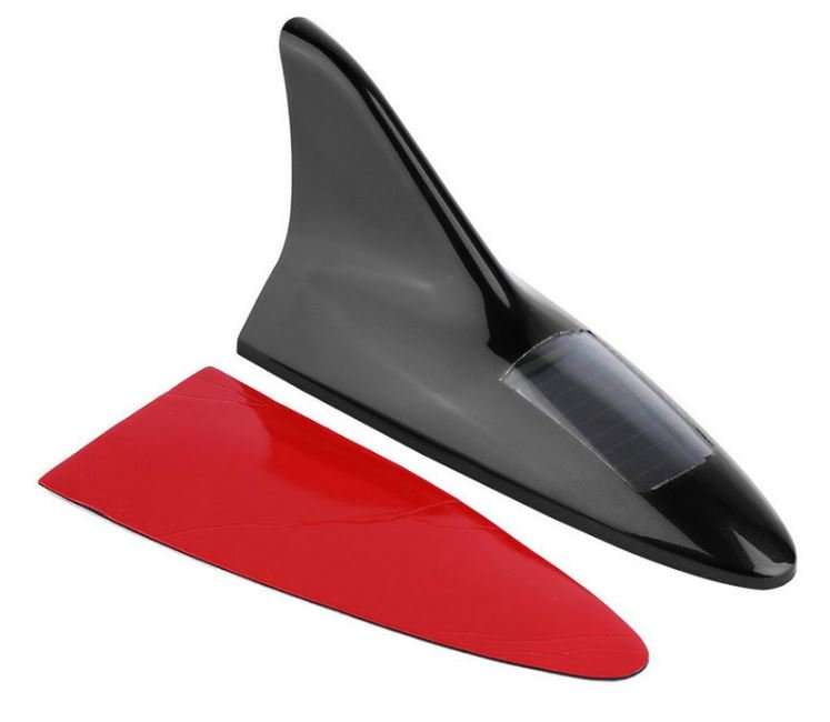 LED SOLAR Shark Fin Anti-Collision Tail Light Available in Silver or Black