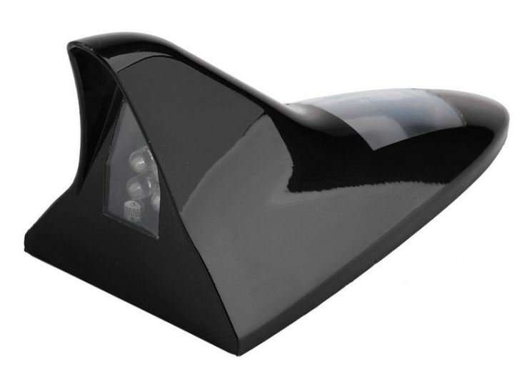 LED SOLAR Shark Fin Anti-Collision Tail Light Available in Silver or Black
