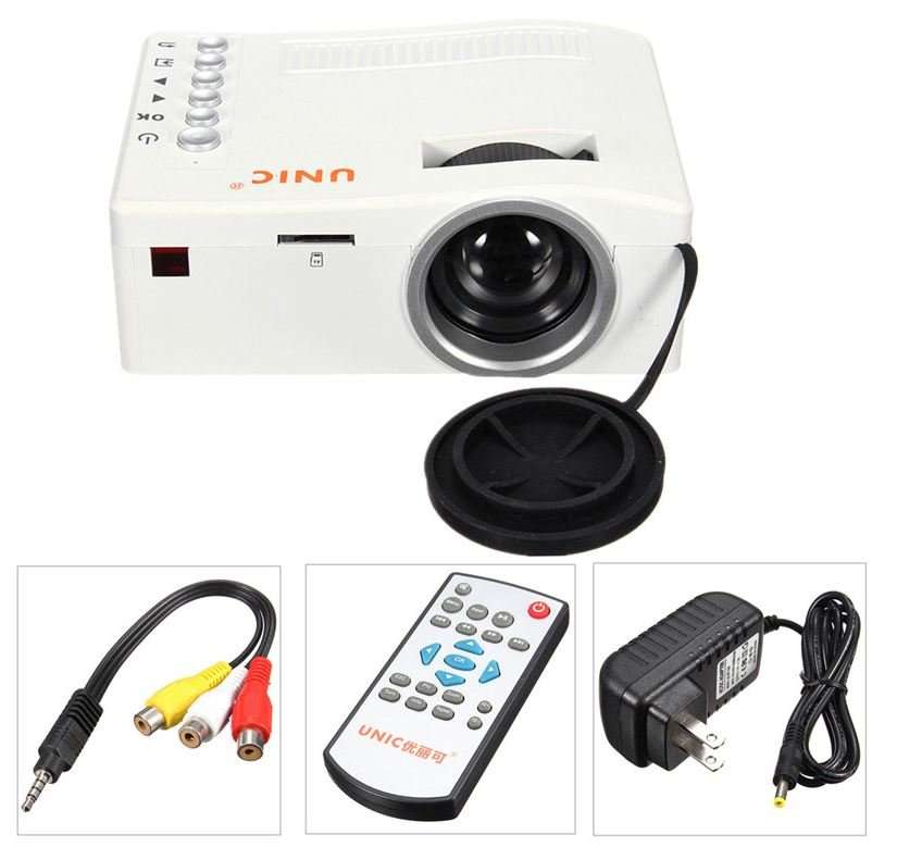 HD LED Multimedia Projector & Home Theater Cinema & Remote - AV, TV, VGA, HDMI, USB, SD, WTC