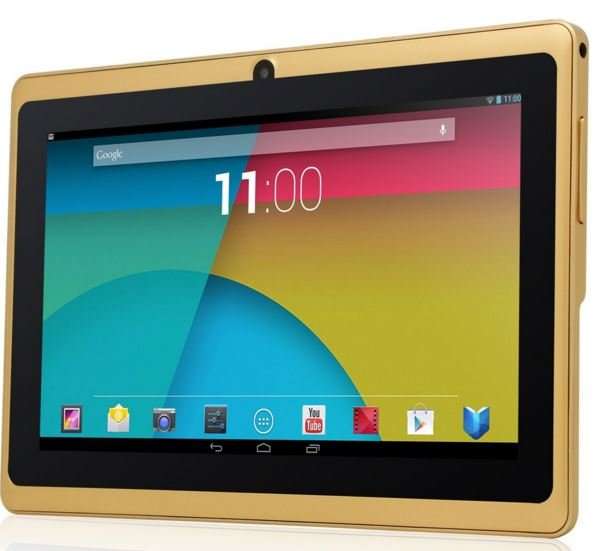 7" Quad Core, Android 4.4., 8GB, Dual Cameras, Wi-Fi, Bluetooth etc. - Gold